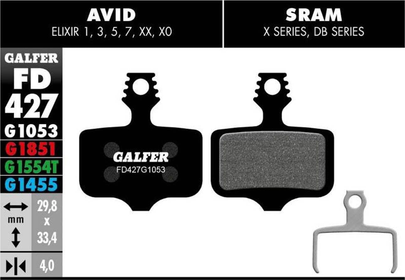 Freno y Mando GALFER MTB BRAKE PAD AVID ELIXIR - SRAM XX - FD427G