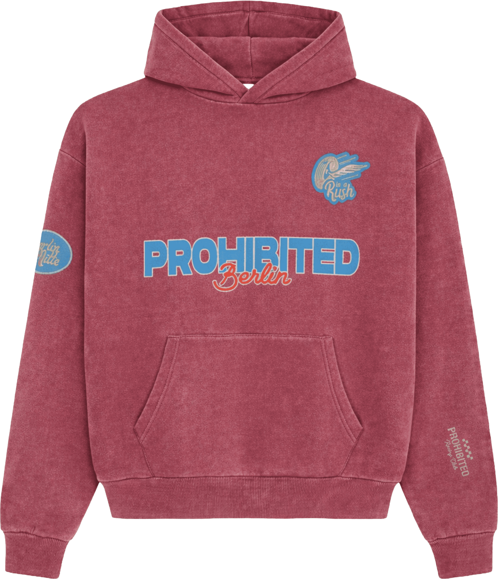 Sudadera PROHIBITED RACE PATCH HOODIE SLATE BLUE (SW)