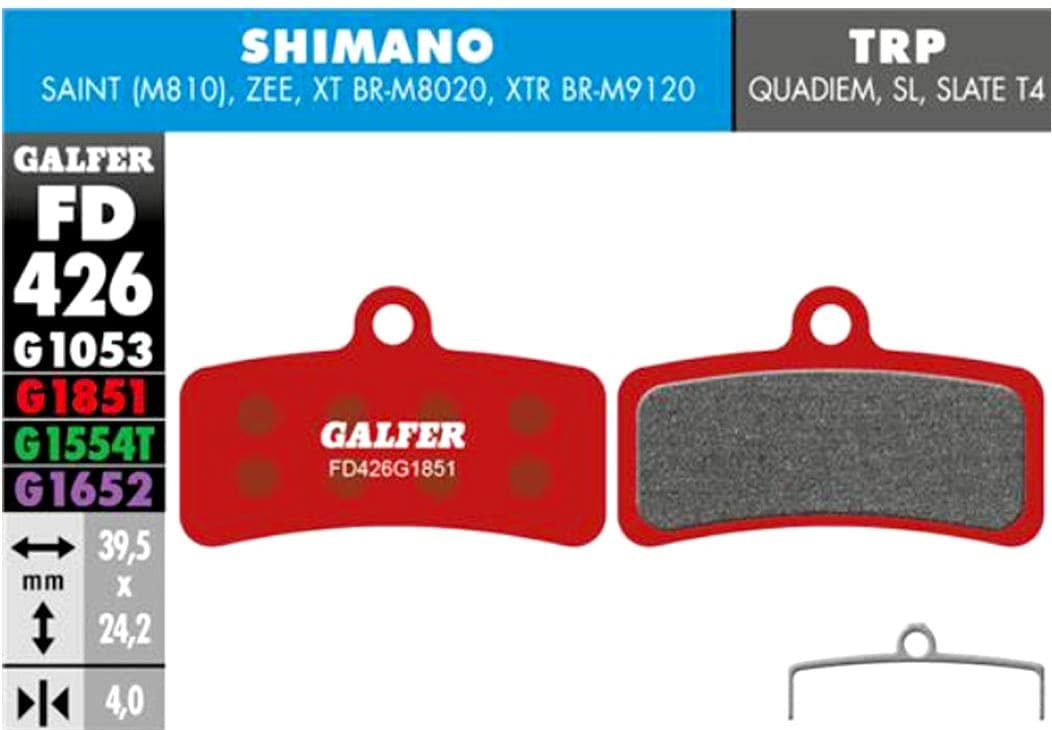 Freno y Mando GALFER MTB BRAKE PAD SHIMANO SAINT - ZEE - FD426G