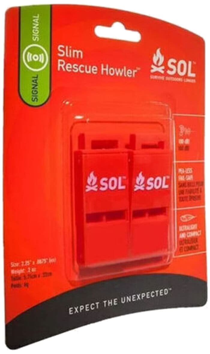 Emergencia y Supervivencia SOL PACK SIFFLET 100 DBSLIM RESCUE HOWLER WHISTLE (2 PACK)