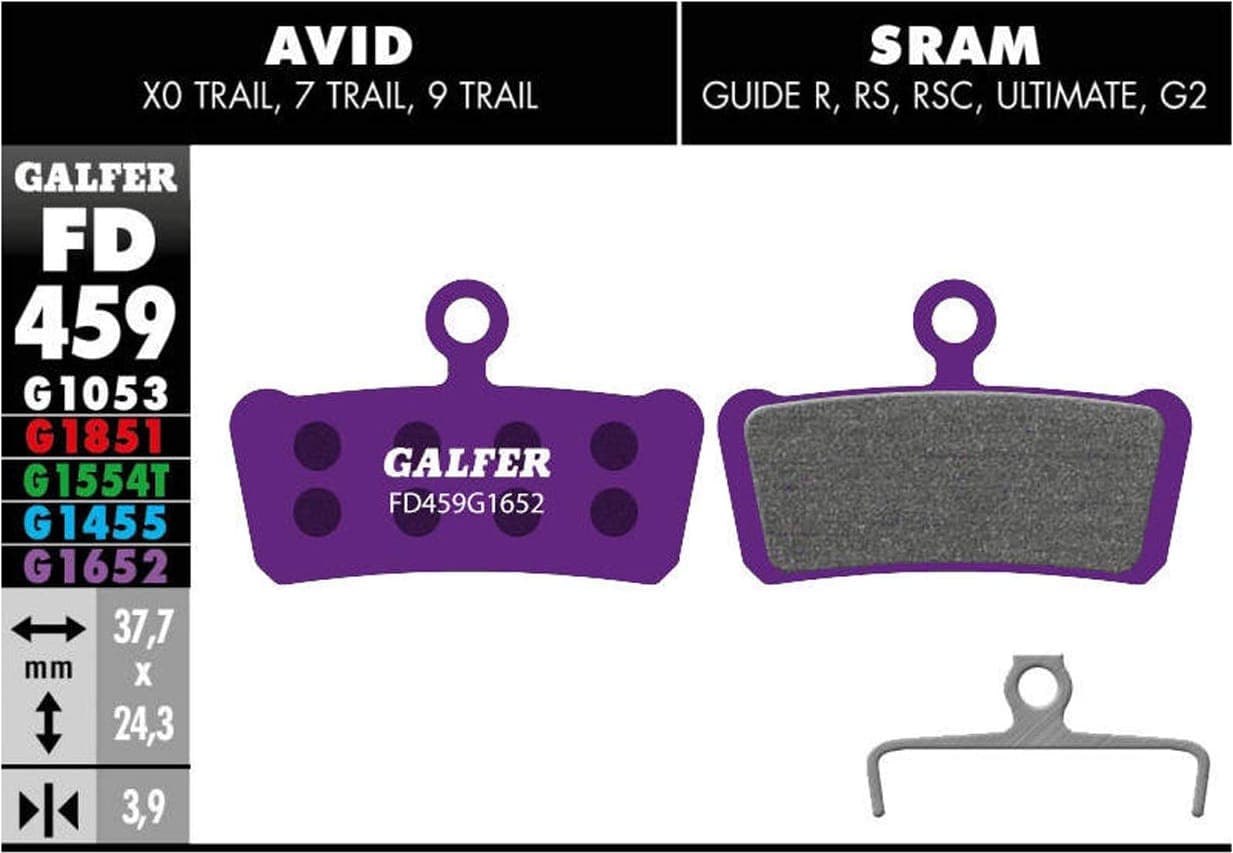 Freno y Mando GALFER E-BIKE BRAKE PAD SRAM GUIDE AVID XO TRAI - FD459G