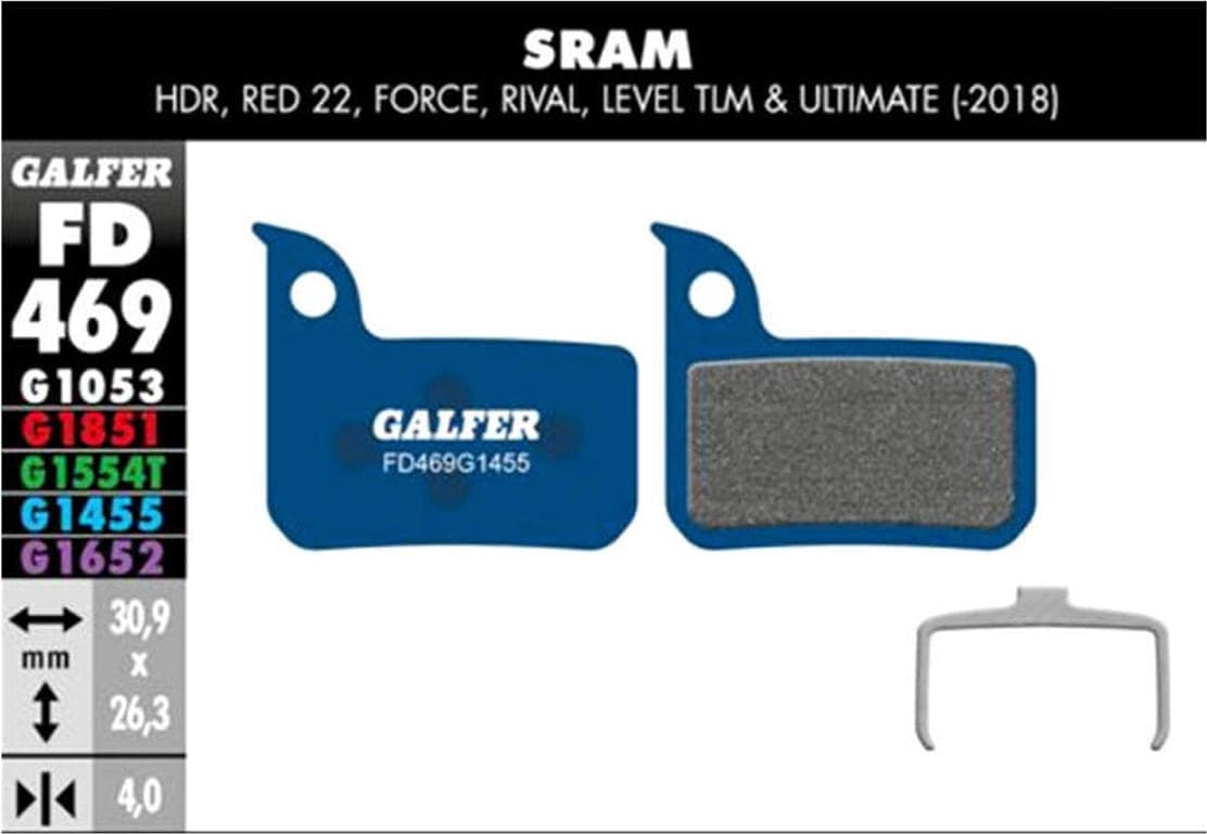 Freno y Mando GALFER ROAD BRAKE PAD SRAM RED 22 - LEVEL - FD469G