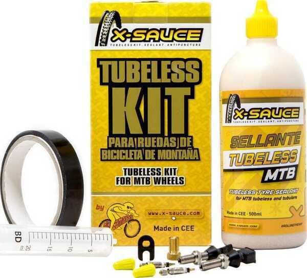 Accesorio y Recambio X-SAUCE TUBELESS MTB KIT THIN VALVE - BLACK TAPE 27MM